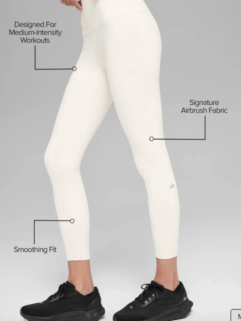 Alo Yoga HIGH-WAIST AIRBRUSH LEGGING - IVORY Size M NWOT